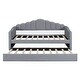 preview thumbnail 15 of 35, Upholstered Daybed with Side Pockets and Trundle, Velvet Sofabed with USB Charging Ports, Twin size