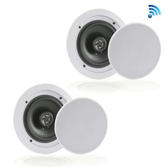 Shop Dual 8 Bluetooth Ceiling Wall Speakers 2 Way Flush Mount