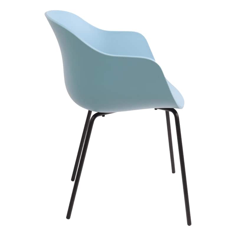 Furnish Theory Curve-K ML Indoor/Outdoor Dining Armchairs Arm Chairs w Polypropylene Shell & Powder-Coated Steel Legs (Set of 2)