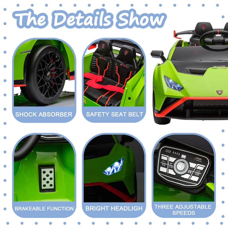 Lamborghini children's electric four-wheel four-wheel drive with remote baby seating toy car