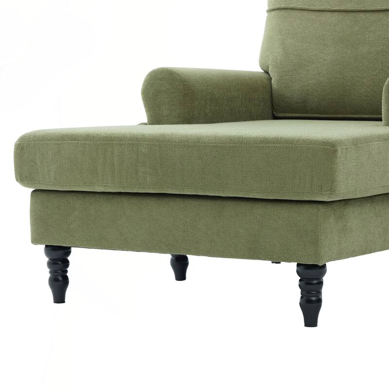 Modern Minimalist Chenille Fabric Chaise Lounge Recliner Single Sofa Living Room Bedroom