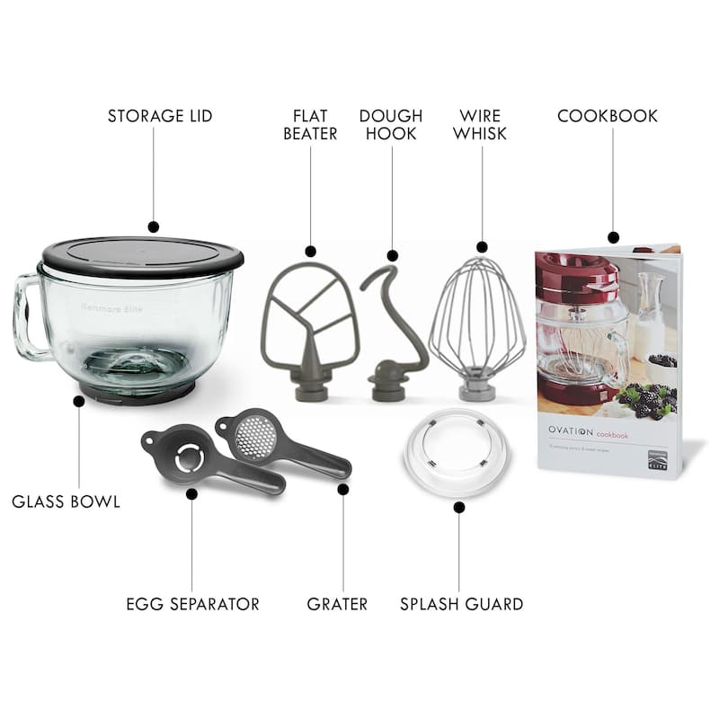 Kenmore Elite Ovation 5 qt Stand Mixer with Pour-In Top, 500W