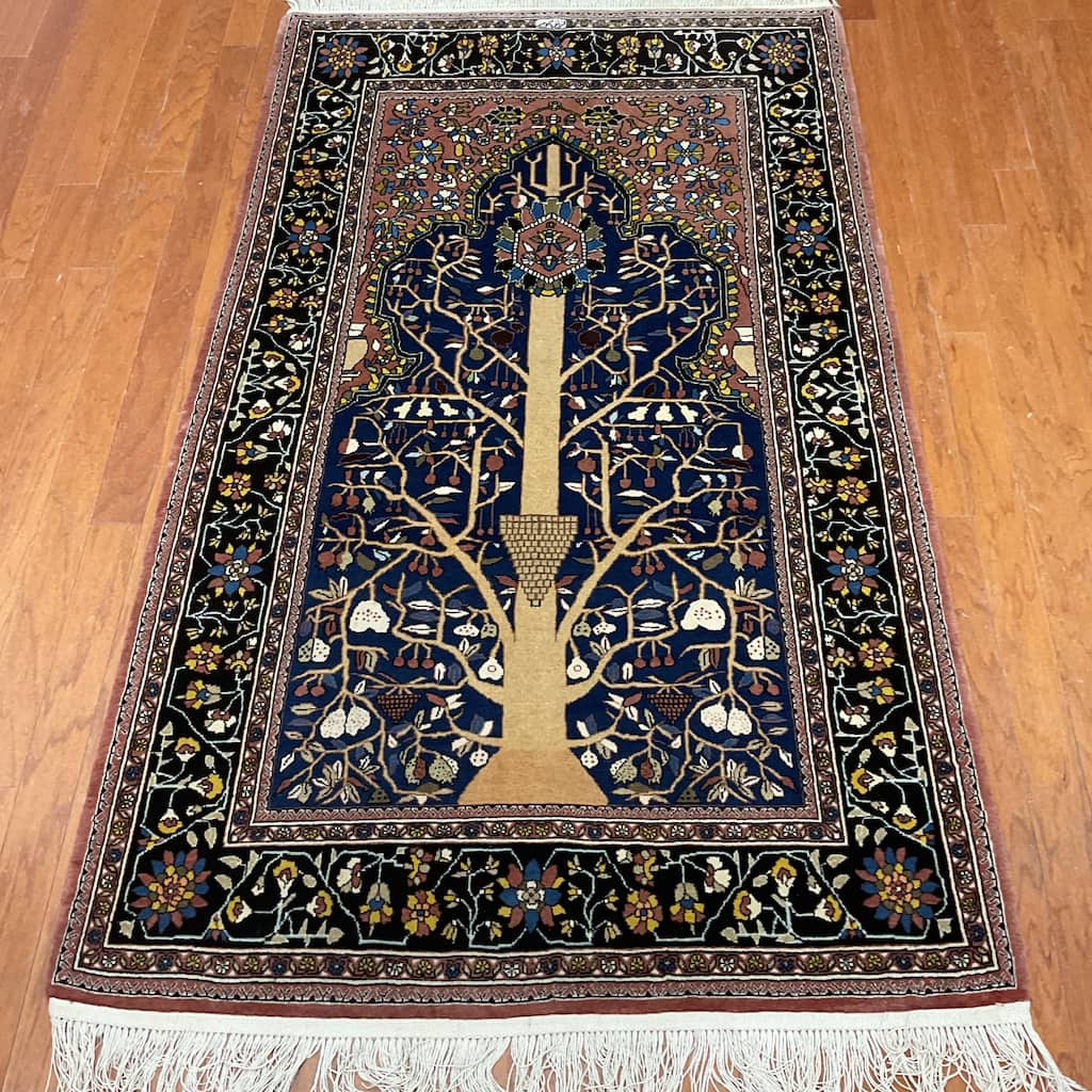 HERAT ORIENTAL Handmade Qum Wool Rug - 3'8" x 6'4"