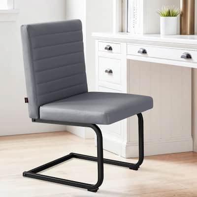 Dining Chairs Set of 2, Upholstered Kitchen Chairs with Metal Legs, Armless Chair with Comfortable Seat for Dining Room