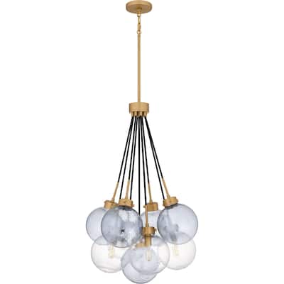 Soiree 4-Light Brushed Weathered Brass Pendant Light
