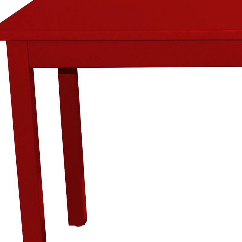 HomeRoots 48" Fire Engine Red Solid Wood Dining Table - 48.00 in. x 30.00 in. x 27.00 in.