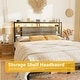 preview thumbnail 79 of 82, Headboards with Storage Shelves, Head Board with Power Outlet and LED Light for Bed Frame