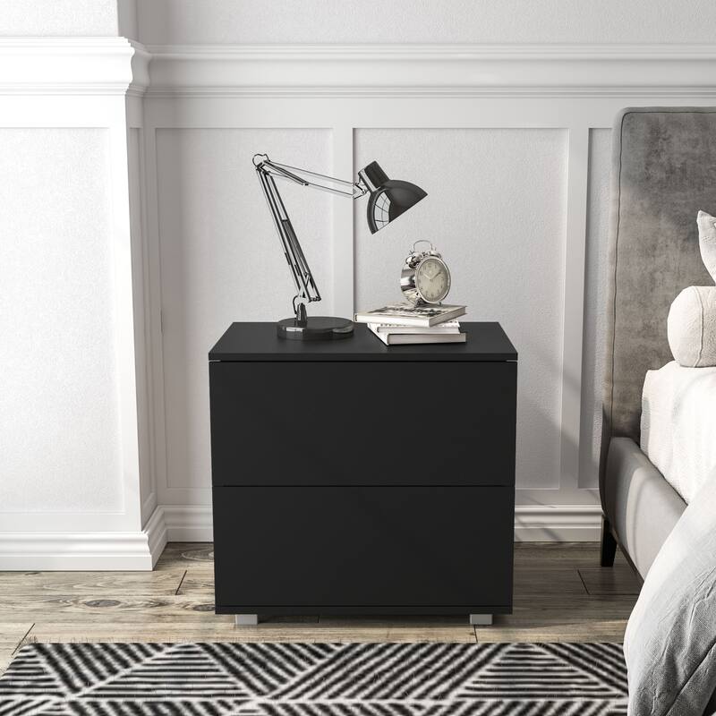 Polifurniture Madison Modern 2 Drawer Nightstand