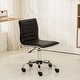 preview thumbnail 5 of 35, Faux Leather Office Chair with Wheels, Upholstered Task Chair with Metal base, Swivel Rolling Chair with Adjustable Height - N/A