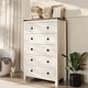 preview thumbnail 1 of 26, 48" Tall Farmhouse 5 Drawer Wood Dresser, Chest of Drawers for Bedroom Antique White