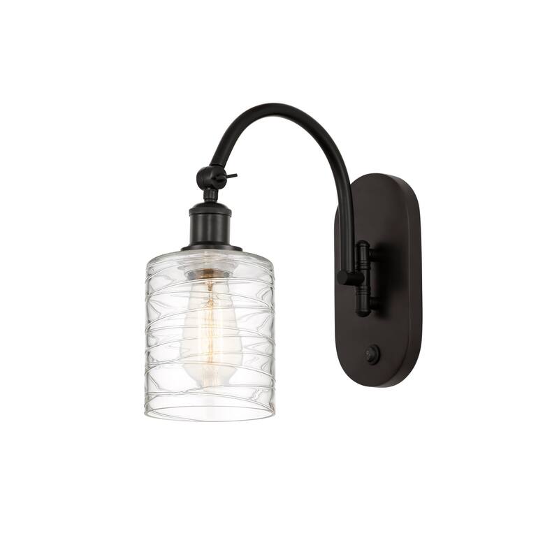 Innovations Lighting 518-1W-13-5 Cobbleskill Sconce Cobbleskill 13" - Oil Rubbed Bronze / Deco Swirl
