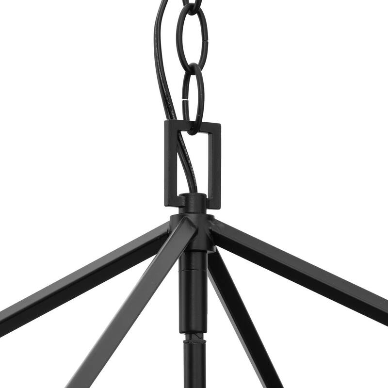 Hillcrest Collection Four-Light Matte Black Transitional Hall & Foyer Light - 17 in x 17 in x 29.75 in