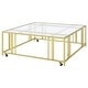 preview thumbnail 24 of 24, Adri Rectangular Glass Top Metal Frame Coffee Table