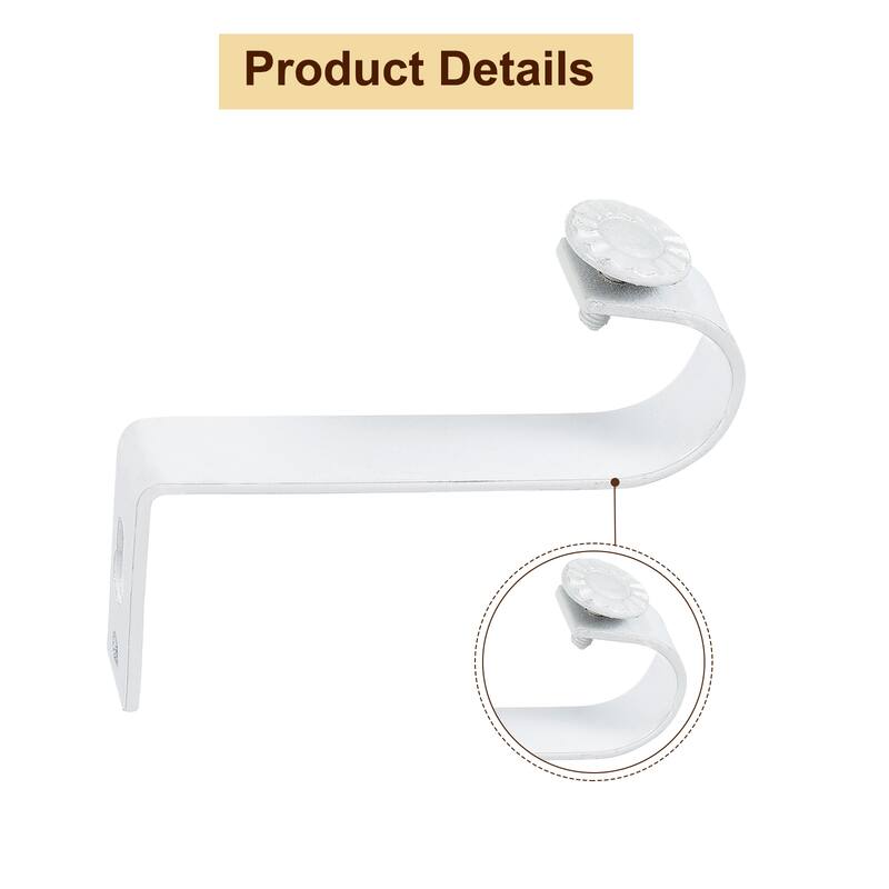 3Pcs Ceiling Mount Curtain Rod Brackets, Drapery Holder