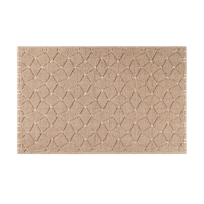 Martex Restore Diamond Geo Bath Rug - 20"W x 32"L - Taupe