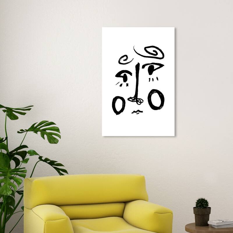 Wynwood Studio Canvas Abstract Cheeks for Days Black and Modern & Contemporary Wall Art Canvas Print - 30 x 20