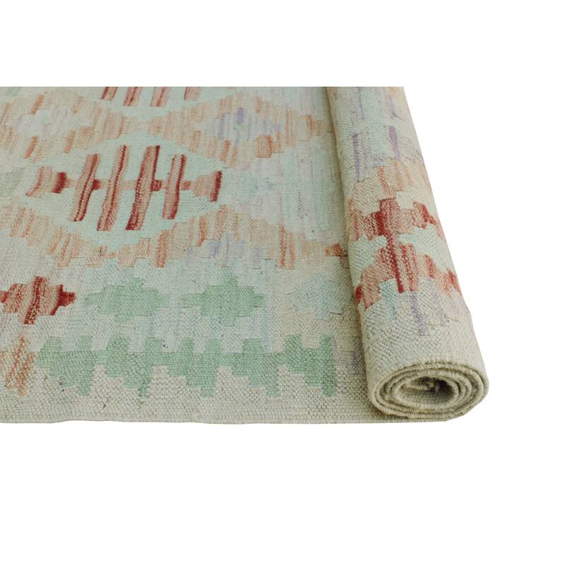 Sun Faded Flatweave Rosetta Rust/Beige Runner - 2'8" x 9'7"