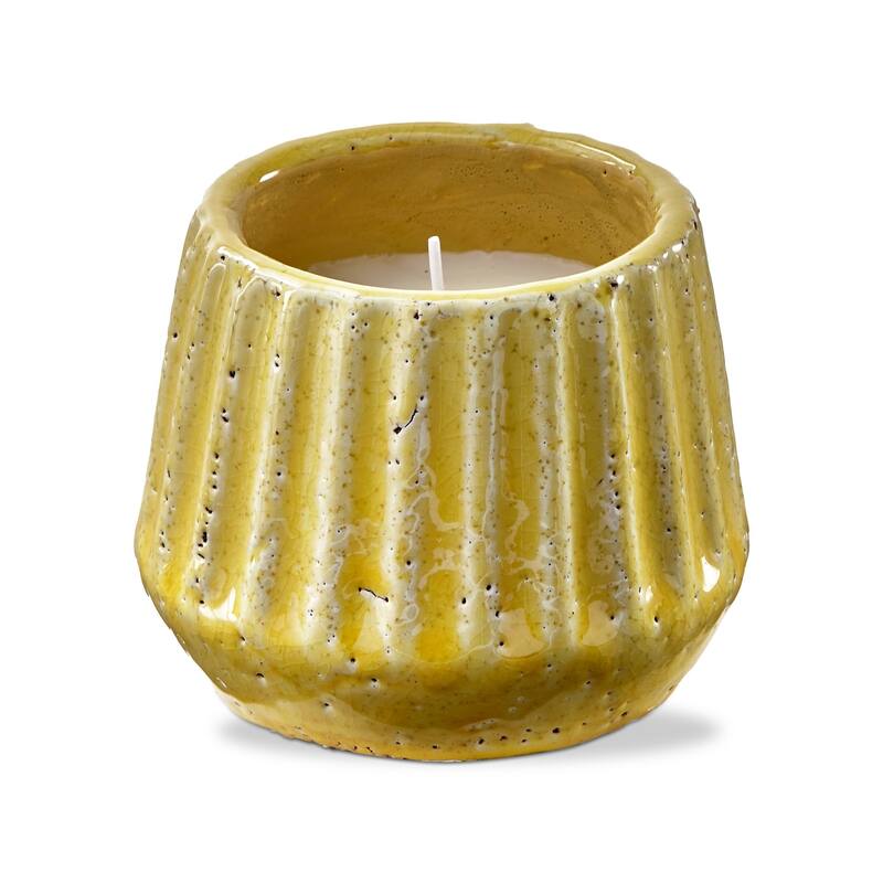 Santa Cruz Citronella Unscented Candle in Terra Cotta Pot Yellow, 4.5L x 4.5Wx 3.75H, 7.1 oz, Burn Time 8 Hrs.