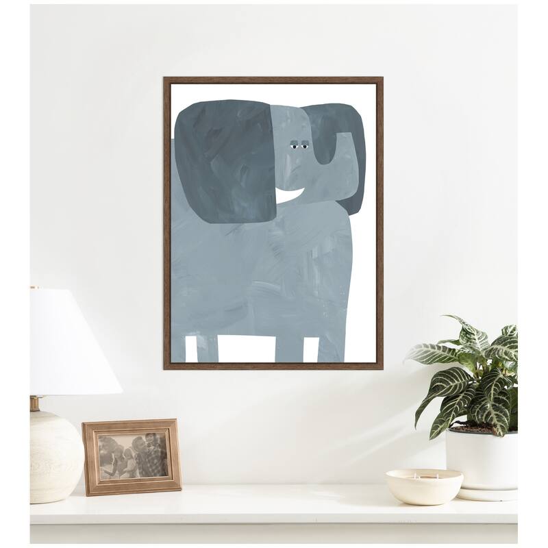 Kate and Laurel Mr Elephant by Alicia Abla Framed Canvas Wall Art Print