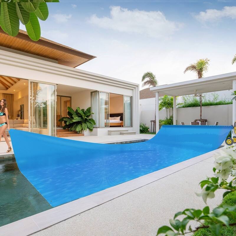12Mil Solar Pool Cover Rectangle Solar Blanket for Inground Pool and Above-Ground Swimming Pool