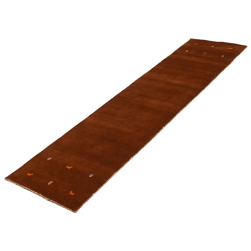 Kashkuli Gabbeh Brown Rug 2'7" x 11'3" - 2'7 x 11'3