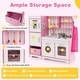 preview thumbnail 7 of 10, Costway Kids Kitchen Playset Wooden Toy with Adjustable LED Lights & - See Details
