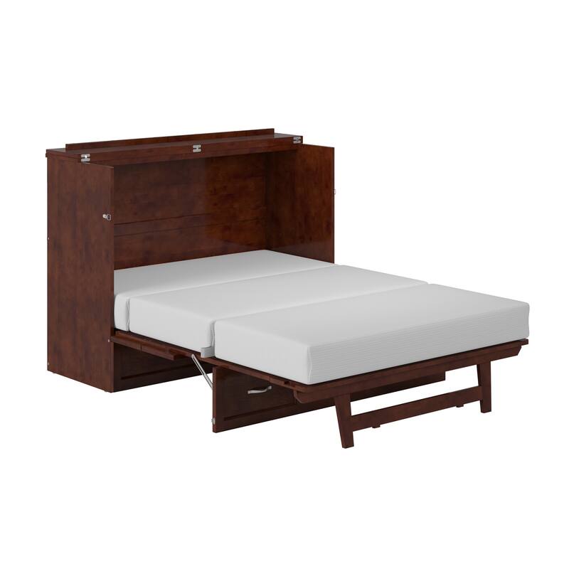 AFI Northfield Murphy Bed Chest with 6" Mattress, Storage Drawer & Built-In Charger