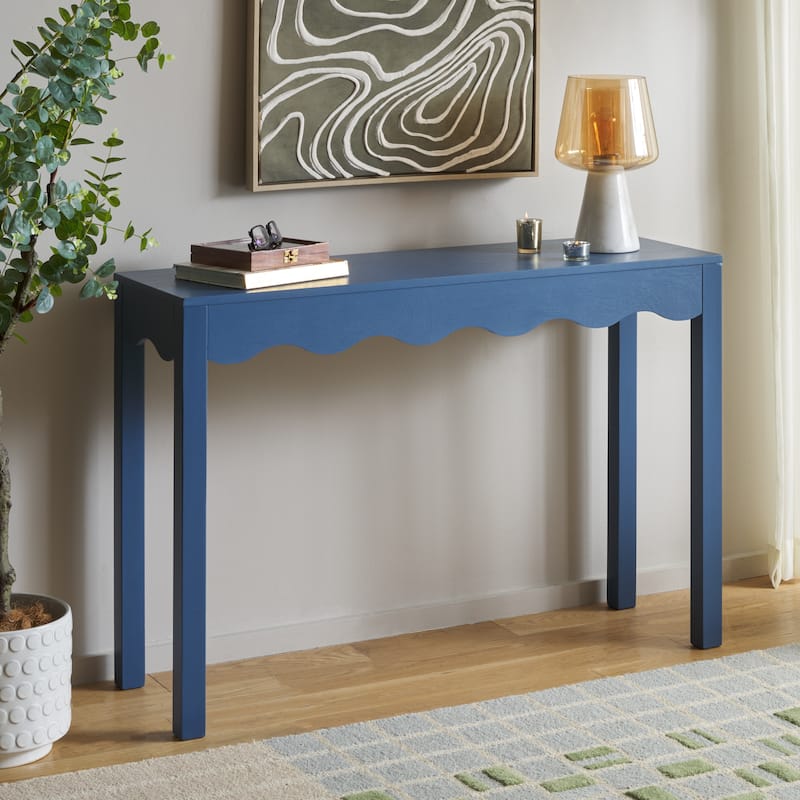 SAFAVIEH Home Lilith Wave Console Table - 43"W x 14"D x 30"H - Blue