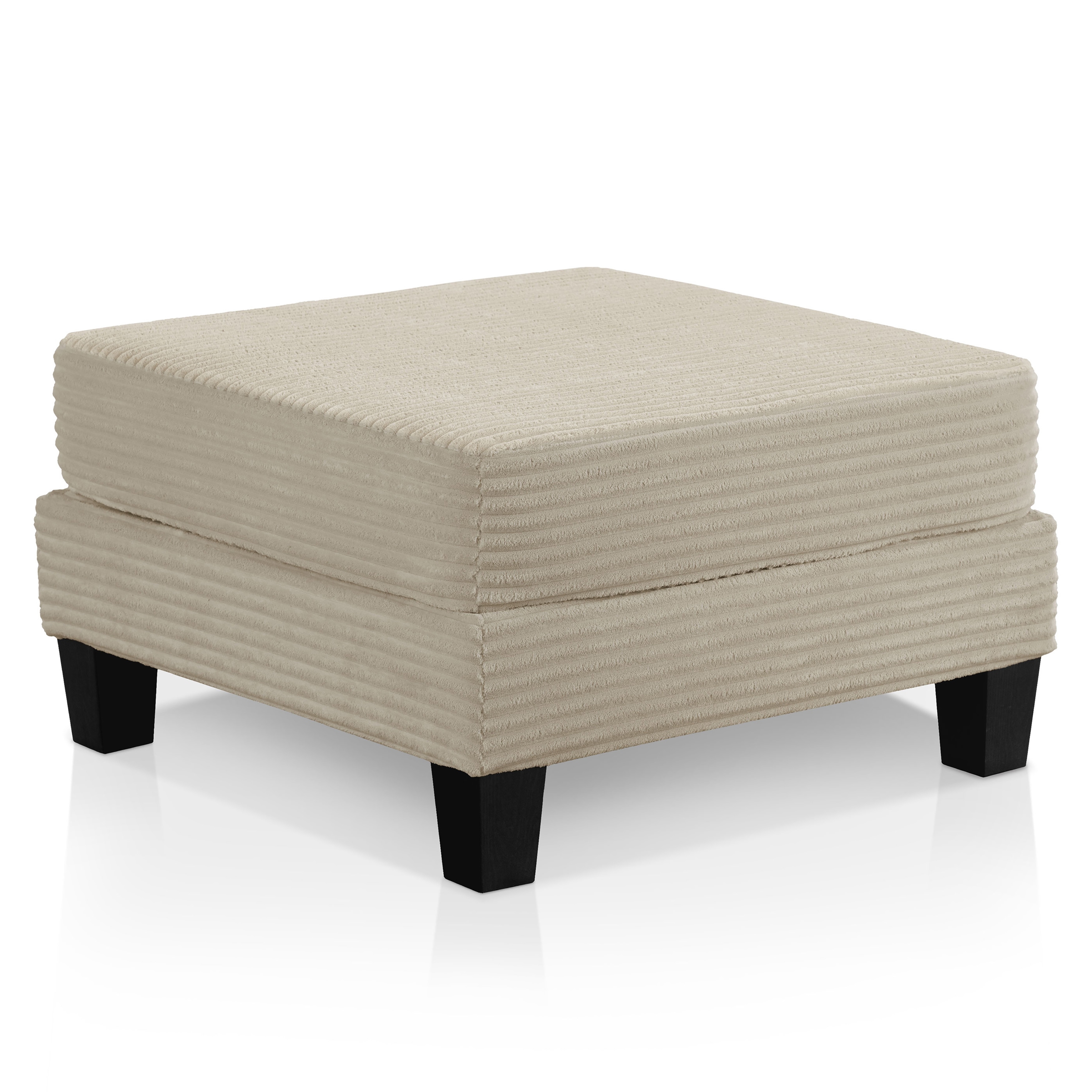 DH BASIC Modern Chenille Square Storage Ottoman