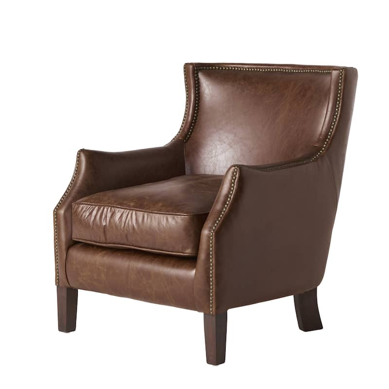 Njord Vintage Light Brown Leather Club Chair by Christopher Knight Home