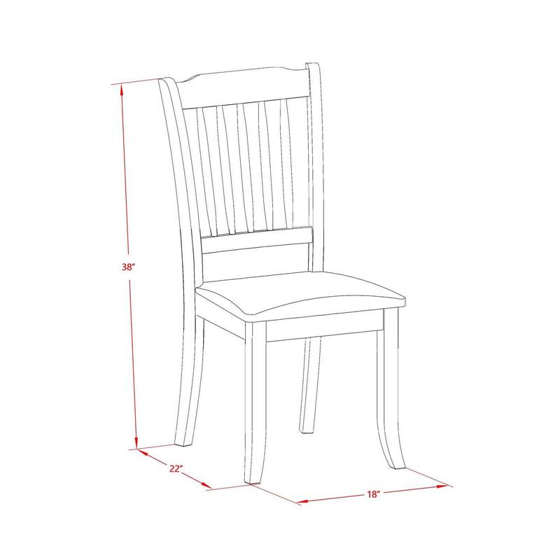 3Pc Dinette Set - Kitchen Table & 2 Dining Chairs - White Finish - Small Space Friendly