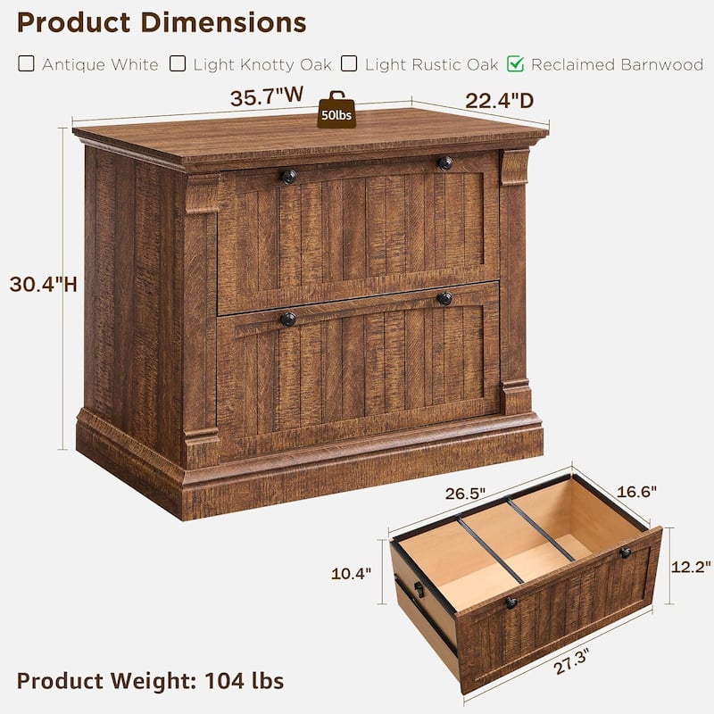 Rustic Wood File Cabinet , Filing Cabinet for Home Office, Living Room