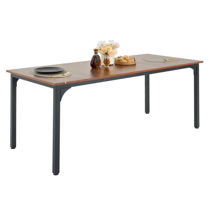 71 Inch Dining Table Wood for 6-8 People Brown Modern Kitchen Table - 70.9 x 31.5 x 29.5 inch
