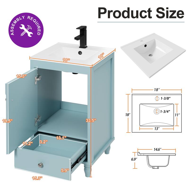 Lace Trim Freestanding Bathroom Vanity Set - Perfect for Bathrooms