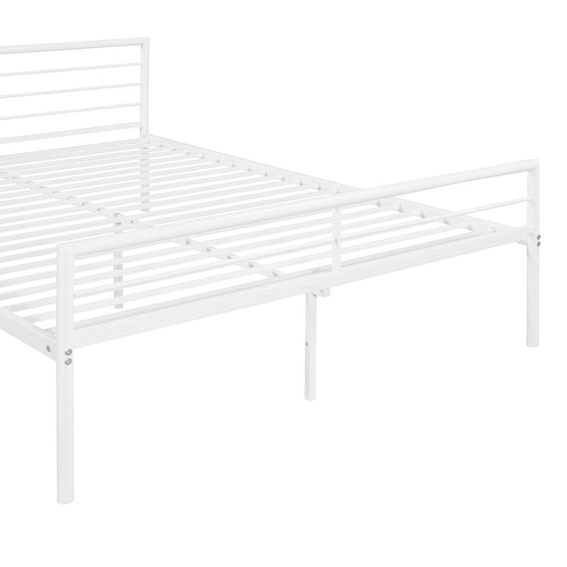 L-Shaped Metal Bunk Bed w/Built-in Desk & Ladder, Twin Over Full Size