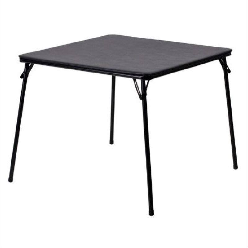 Black Multi-Purpose Folding Table - Great for Playing Card Games or Poker Table - 33.5"D x 33.5"W x 27.75"H