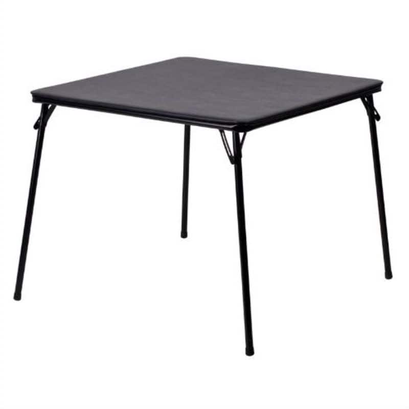 Black Multi-Purpose Folding Table - Great for Playing Card Games or Poker Table - 33.5"D x 33.5"W x 27.75"H