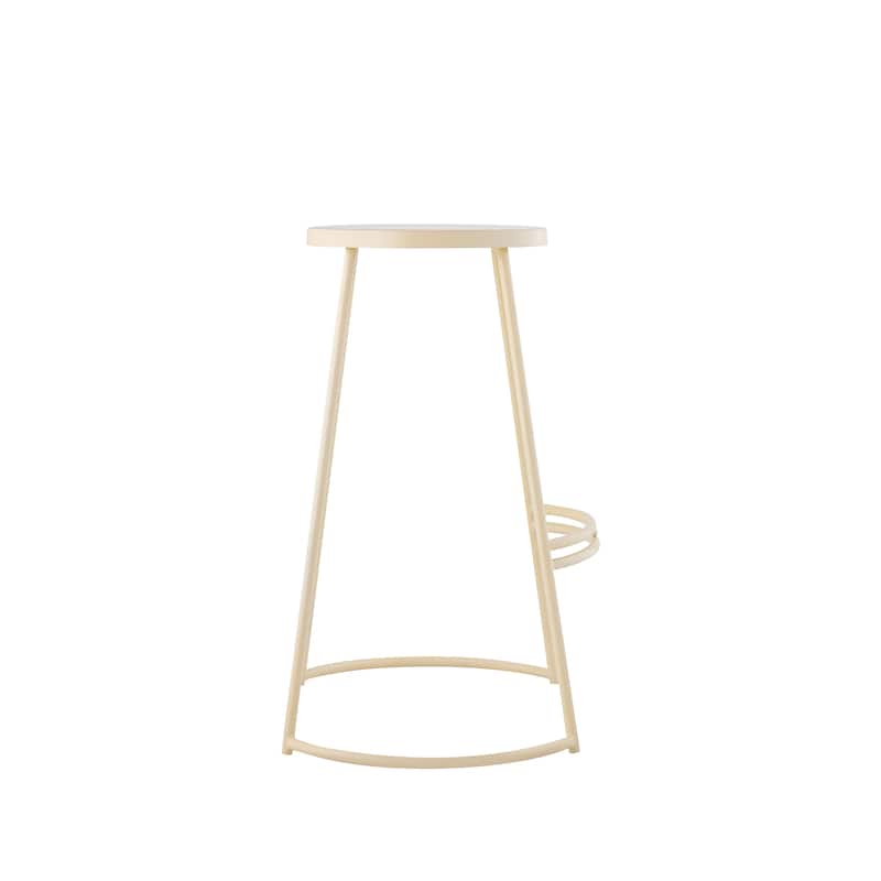Trinity 28.75" Modern Designer Iron Curved Backless Bar Stool, by JONATHAN Y