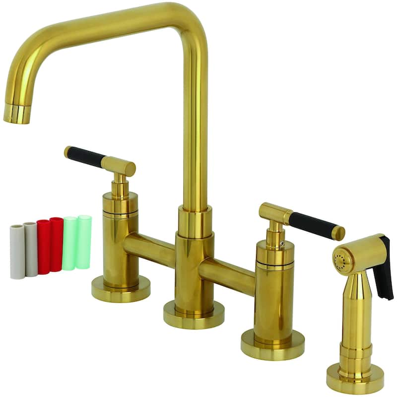 Kingston Brass KS828.CKLBS Kaiser 1.8 GPM Bridge Kitchen Faucet