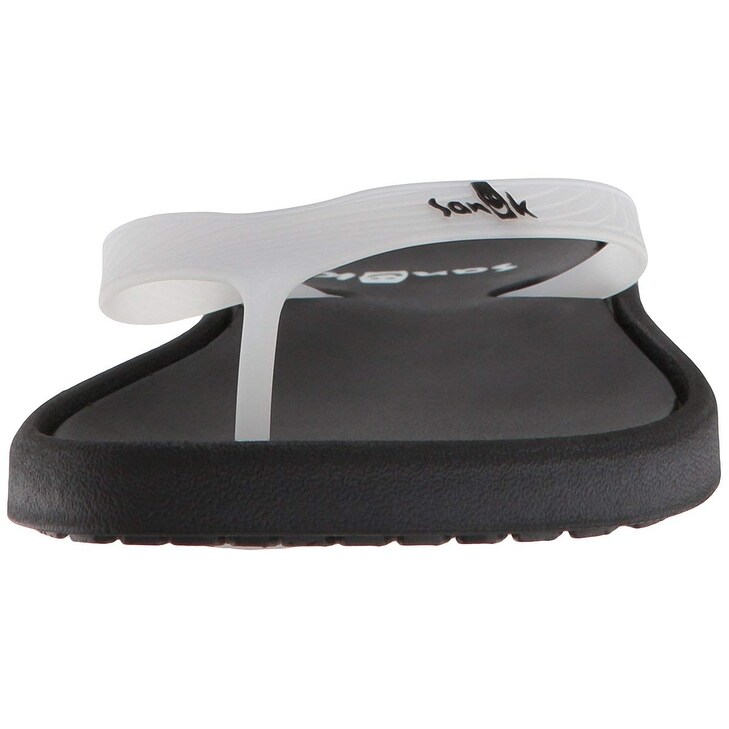 sanuk women's black flip flops