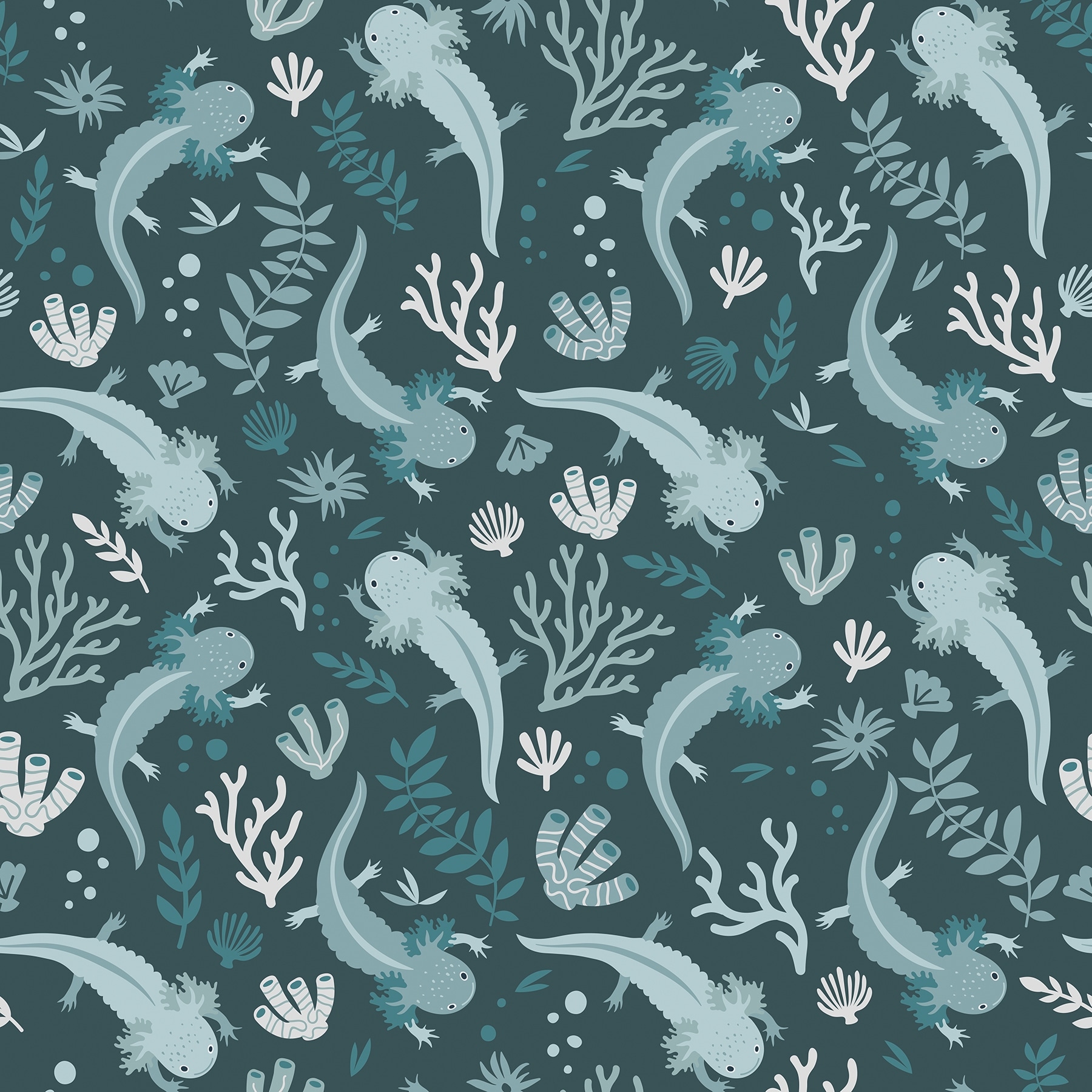 RoomMates Axolotl Pink Underwater Garden Peel and Stick Wallpaper