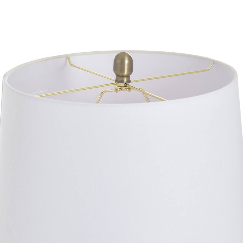 StyleCraft Ceramic Table Lamp - Izmir Gold - White Shade