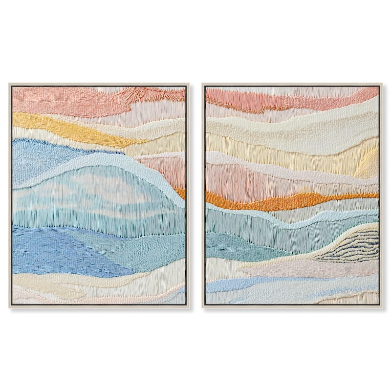 Morning Calm I Canvas Set of 2 by Art Remedy - 20" x 24" - Silver