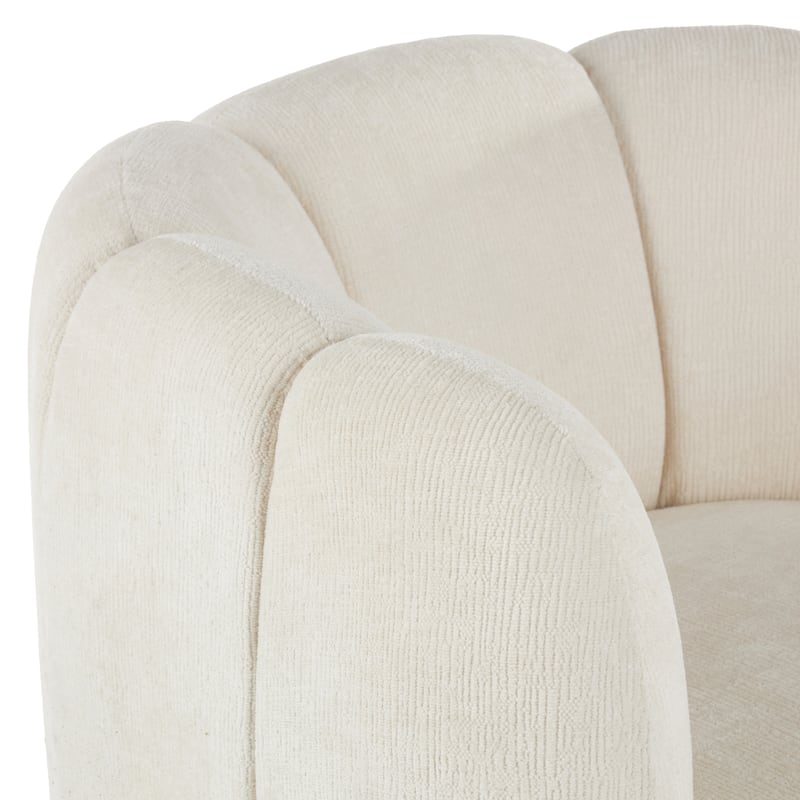 Polyester Arched Swivel Accent Chair - Cream - Roche River Decor - 30"W x 31"L x 28"H