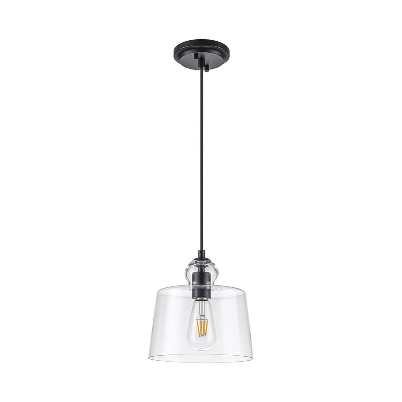8.7" 1-Light Modern Mini Chrome/Gold/Matte Black Clear Glass Pendant Light for Kitchen Island Dining Room