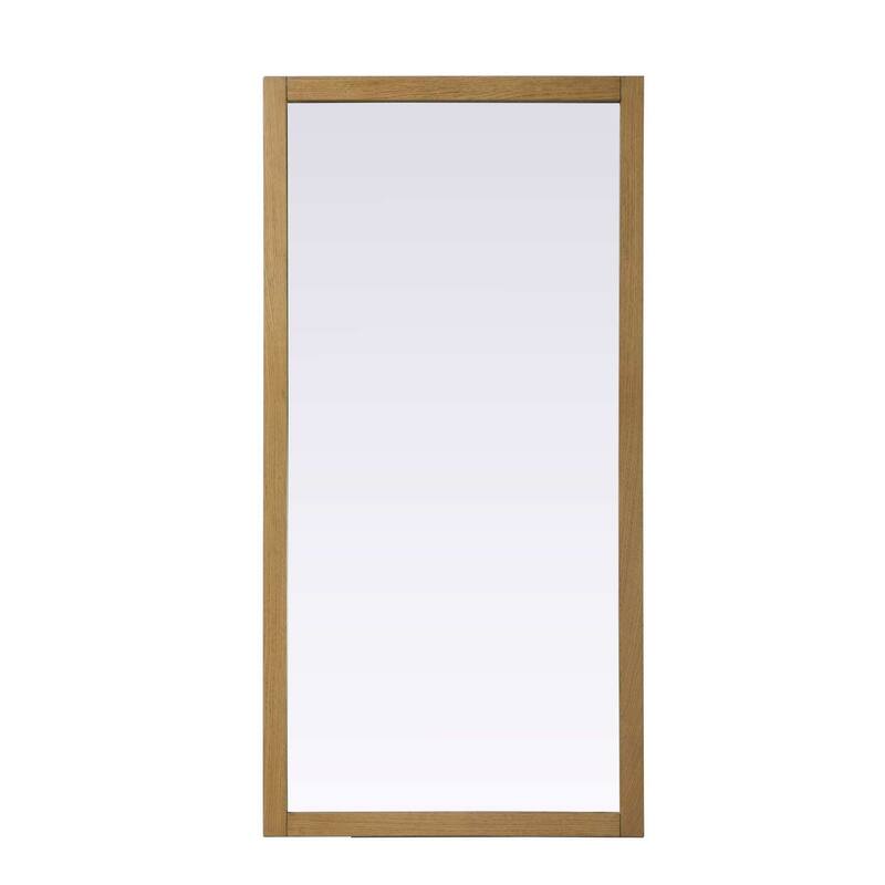 Solene Wooden Rectangle Mirror (60-72 x 36 in.) - Honey Teak - 72" x 36"