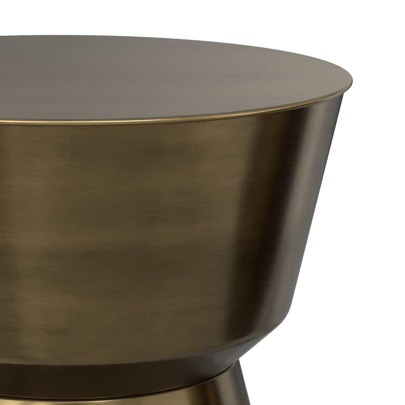 WYNDENHALL Solana 16" Wide Modern Metal Side Table in Antique Brass Iron & Assembled