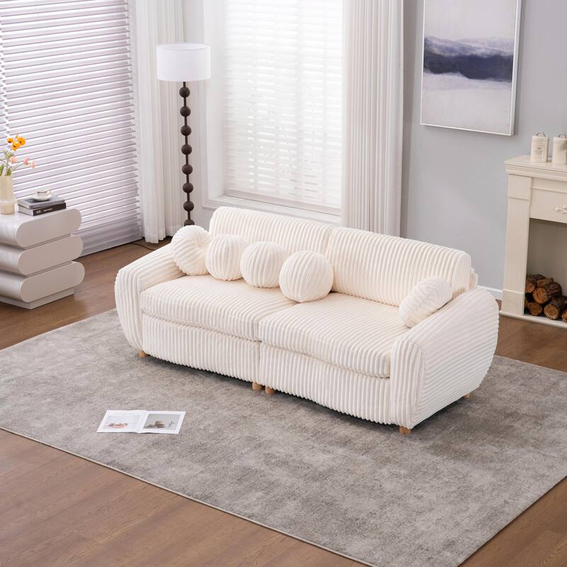 84" Corduroy Sofa - Modern Oversized Loveseat