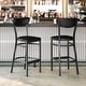 preview thumbnail 4 of 9, Commercial Metal Barstool with Wood Seat and Boomerang Back