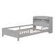 preview thumbnail 5 of 20, Twin Size Platform Bed with Built-in LED Light, Storage Headboard & Guardrail, Antique Grey